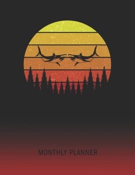 Monthly Planner: Great White Sharks | 2 Year Planning for Jan 2020 to Dec 2021 | Retro Vintage Sunset Cover | January 20 - December 21 | Planning ... | Plan Days, Set Goals & Get Stuff Done