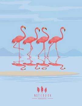 Paperback Notebook: Flamingo on blue cover and Dot Graph Line Sketch pages, Extra large (8.5 x 11) inches, 110 pages, White paper, Sketch, Book