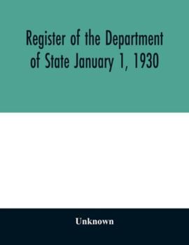 Register of the Department of State January 1, 1930