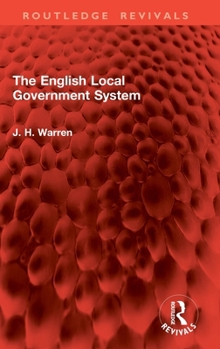 Hardcover The English Local Government System Book