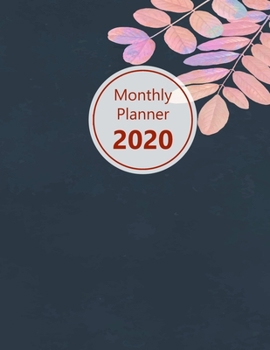 Monthly planner 2020: Large. Month on 2 pages. Incl. 2020 Calendar, Important dates section and Notes pages. 8.5" x 11.0" (Letter size). (Graphic design, leaves. Soft matte cover).