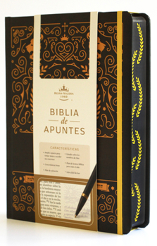 Hardcover Biblia de Apuntes Rvr 1960 Td, Negro Y Oro (Edición Cantos Pintados) / Spanish Journaling Bible Rvr 1960 Hc Black and Gold [Spanish] Book