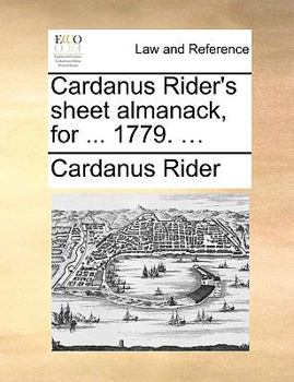 Paperback Cardanus Rider's Sheet Almanack, for ... 1779. ... Book