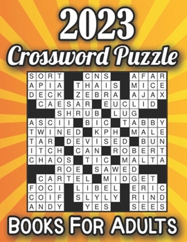 Paperback 2023 Crossword Puzzle Books For Adults: Easy-to-Medium, Larger Print, Fun Challenges Book