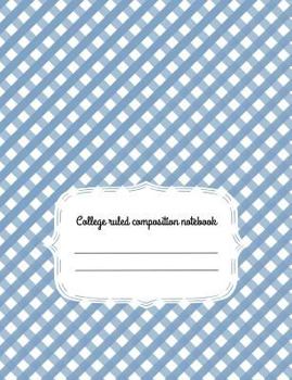 Paperback College Ruled Composition Notebook: Gingham Cover 100 Pages Book