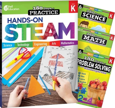 180 Days STEAM, Science, Math, & Problem Solving Grade K: 4-Book Set