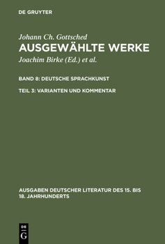 Hardcover Ausgewählte Werke, Bd 8/Tl 3, Varianten und Kommentar [German] Book