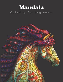 Paperback Mandala Coloring for Beginners: Stress relieving animals coloring book Relaxation therapy large 8.5x11 inches Book