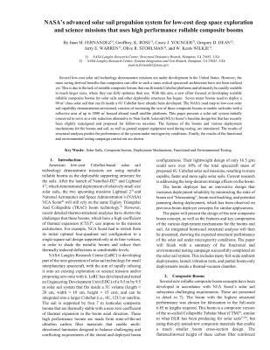 Paperback Nasa's Advanced Solar Sail Propulsion System for Low-Cost Deep Space Exploration and Science Missions That Use High Performance Rollable Composite Boo Book