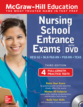 Paperback McGraw-Hill Education Nursing School Entrance Exams with DVD, Third Edition [With DVD] Book