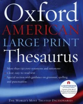 Hardcover The Oxford American Large Print Thesaurus [Large Print] Book