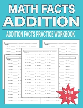 Paperback Math Facts Addition: Addition Facts Practice Workbook Book