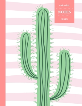 Wide Ruled Notes 110 Pages: Cactus Notebook for Kids, Teens and Students | Succulent Llama Pattern