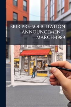 Paperback Sbir Pre-Solicitation Announcement-March-1989 Book