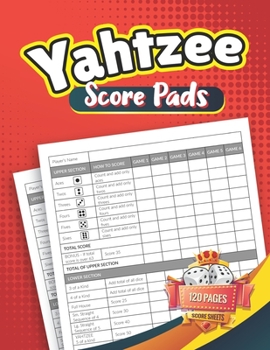 Paperback Yahtzee Score Pads: Large Print Size 8.5" x 11" Book