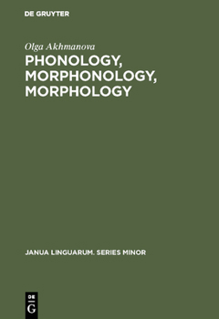 Hardcover Phonology, Morphonology, Morphology Book