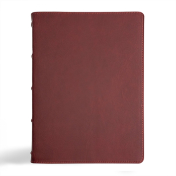 Leather Bound CSB Verse-By-Verse Reference Bible, Holman Handcrafted Collection, Marbled Burgundy Premium Calfskin Book