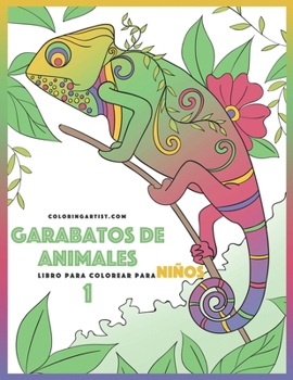 Paperback Garabatos de animales libro para colorear para niños 1 [Spanish] Book