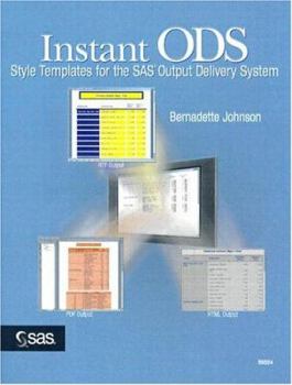 Paperback Instant ODS: Style Templates for the SAS Output Delivey System Book