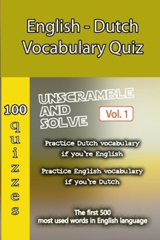 Paperback English - Dutch Vocabulary Quiz - Match the Words - Volume 1 Book