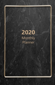 2020 Monthly Planner: Portable. Month on 2 pages followed by six Notes pages. Monthly layout Includes To-do section. 8.5"x 5.5". Fits in purse. (Half ... look, dark, golden square. Soft matte cover).