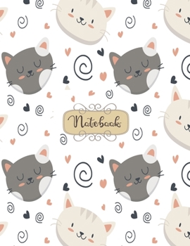 Paperback Notebook: Cute cats kawaii Notebook for Girls and Lined pages, Extra large (8.5 x 11) inches, 110 pages, White paper (Notebook a Book