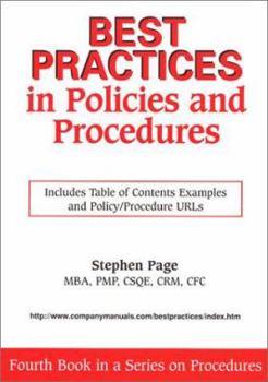 Paperback Best Practices in Policies and Procedures Book