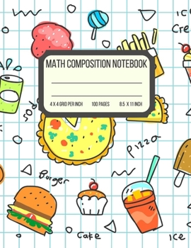 Paperback Math Composition Notebook: Graphing Paper Composition Notebook - 4 x 4 Grid per Inch Book