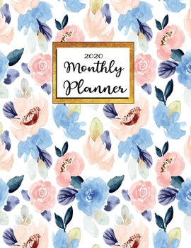 Paperback Monthly Planner 2020: Organizer To do List January - December 2020 Calendar Top goal and Focus Schedule Beautiful background Monthly and Wee Book