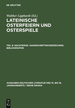 Hardcover Nachträge. Handschriftenverzeichnis. Bibliographie [German] Book