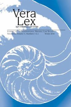 Paperback Vera Lex Vol 11: Journal of the International Natural Law Society Book