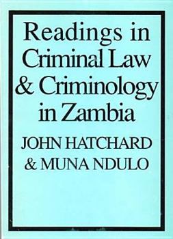 Hardcover Readings in Criminal Law and Criminology in Zambia Book