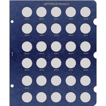 Misc. Jefferson Nickel Page, Dated 2012-2018 Book