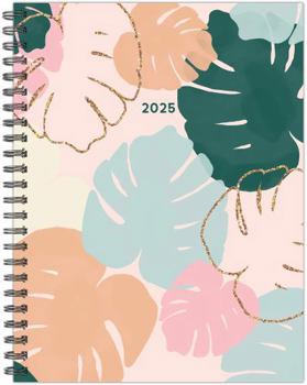 Spiral-bound Monstera Earth Hue 2025 6.5 X 8.5 Softcover Weekly Planner Book