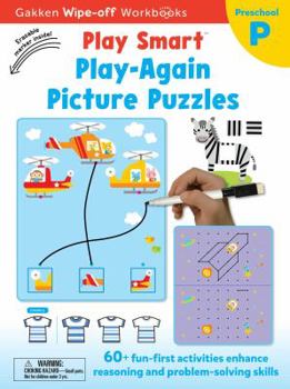 Paperback Play Smart Play Again Picture Puzzles Ages 2-4, Volume 19: At-Home Wipe-Off Workbook with Erasable Marker Book