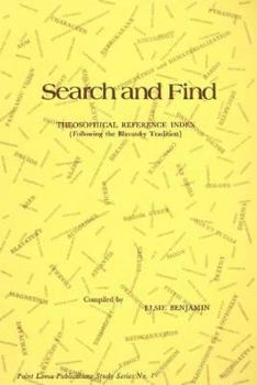 Paperback Search and find: theosophical reference index (following the Blavatsky tradition) Book