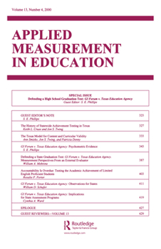 Defending A High School Graduation Test: Gi Forum V. Texas Education Agency. A Special Issue of applied Measurement in Education (Applied Measurement in Education)
