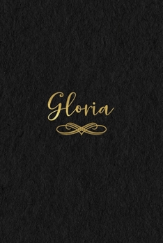 Paperback Gloria: Personalized Journal to Write In - Black Gold Custom Name Line Notebook Book