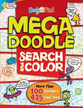 Paperback Mega Doodle Search and Color: Seek and Find Activity Book