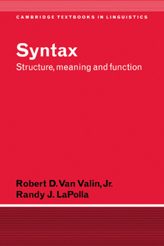 Paperback Syntax: Structure, Meaning, and Function Book