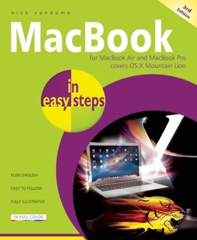 Paperback MacBook in Easy Steps: For MacBook Air and MacBook Pro: Covers OS X Mountain Lion Book