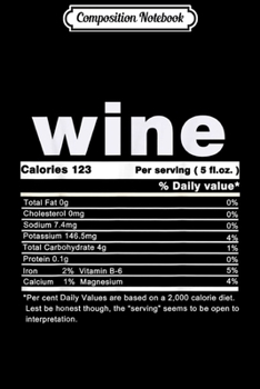 Composition Notebook: Wine Funny Thanksgiving Nutritional Facts  Journal/Notebook Blank Lined Ruled 6x9 100 Pages