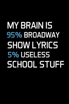 Paperback My Brain Is 95% Broadway Show Lyrics 5% Useless School Stuff: Actor Gifts For Theatre - Blank Lined Notebook Journal - (6 x 9 Inches) - 120 Pages Book