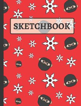 Paperback Sketchbook: Red & Black Ninja Sketchbook for Kids, Children to Practice Sketching, Drawing and Doodling Book