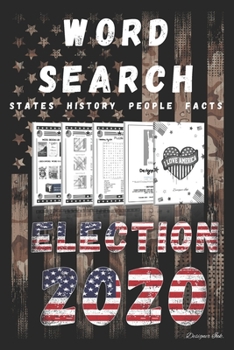 Paperback USA Word Search: STATES - PEOPLE - HISTORY - FACTS. 101 America Puzzles & Art Interior. Larger Print, Fun Easy to Hard Words for ALL AG Book