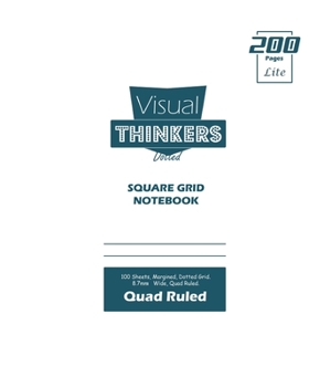 Paperback Visual Thinkers (Lite) Square Grid, Quad Ruled, Composition Notebook, 100 Sheets, Large Size 8 x 10 Inch White Cover Book