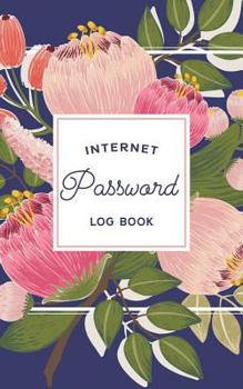 Internet Password Log Book: Navy & Pink Floral Online Account Organizer