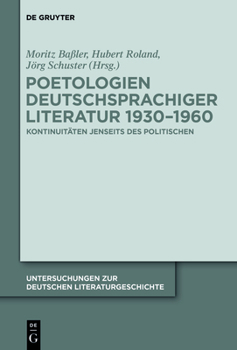 Hardcover Poetologien deutschsprachiger Literatur 1930-1960 [German] Book