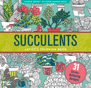 Paperback Succulents Adult Coloring Book (31 Stress-Relieving Designs) Book