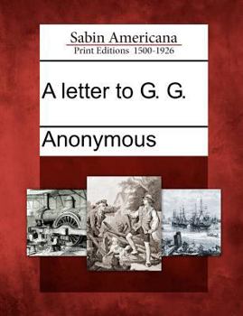 Paperback A Letter to G. G. Book